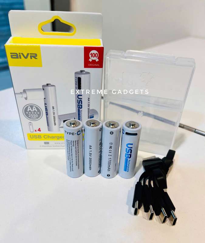 Aivr - x 4 - aa - 2550 mwh 1.5V- usb 'C' - rechargeable batteries