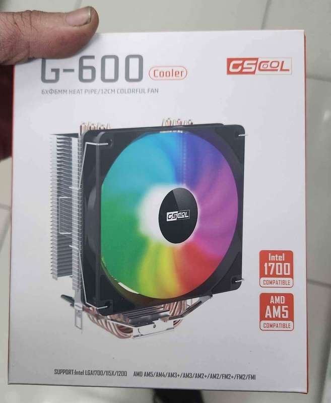 Gscool- G -600 rgb cpu - cooler 120mm fan and heatsink - amd am5 - fm1/ lga 115x 1200 1700