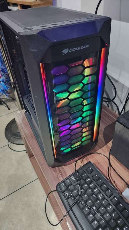 Cougar ARGB Gaming PC- Quad Core i7 7700k, 16gb ram, 512gb nvme ssd + 1tb hdd, Amd RX 570 8gb ddr5
