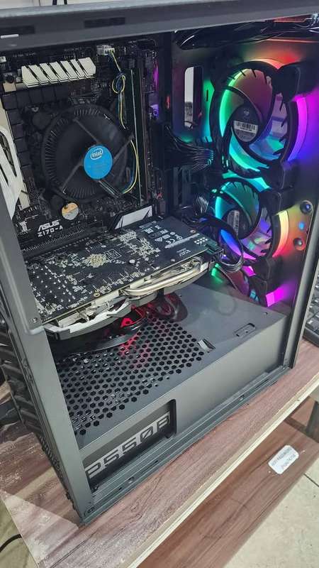 Cougar ARGB Gaming PC- Quad Core i7 7700k, 16gb ram, 512gb nvme ssd + 1tb hdd, Amd RX 570 8gb ddr5