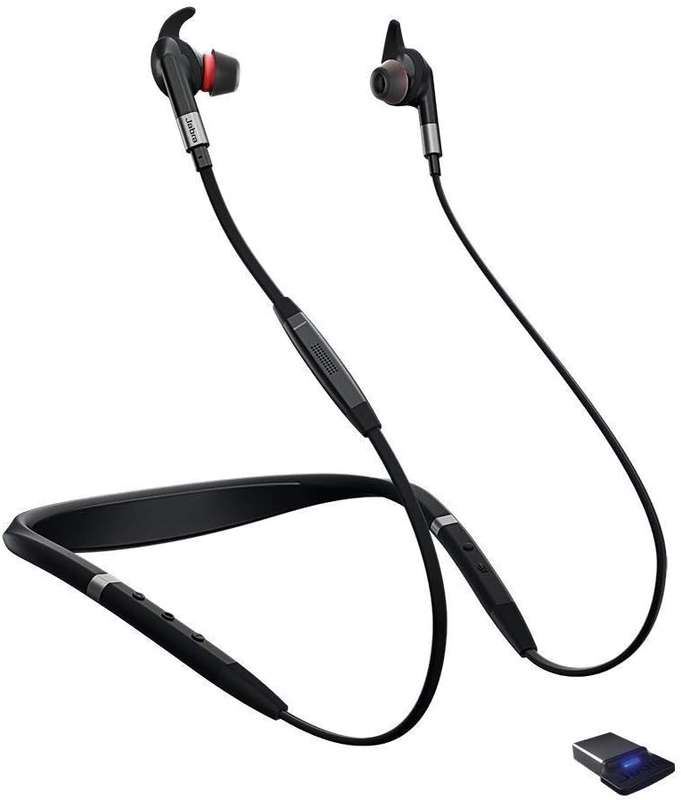 Jabra Evolve 75e UC & Link 370 Bluetooth Wireless in-Ear Earphones Neck-band - BLACK