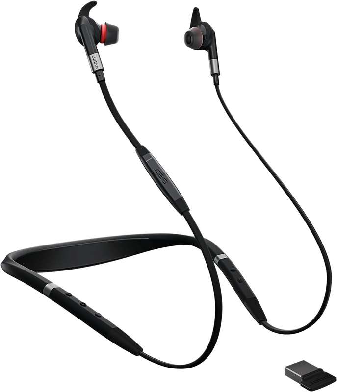 Jabra Evolve 75e UC & Link 370 Bluetooth Wireless in-Ear Earphones Neck-band - BLACK