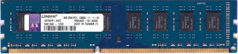 Kingston 4GB 2RX8 DDR3 PC3 -12800U KVT8FP-HYC 1.5v Deskstop Memory 240-Pin DIMM