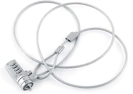 4 Digit Laptop Lock Anti Theft Chain Cable- Combination Password Security Computer Lock- 1.2m