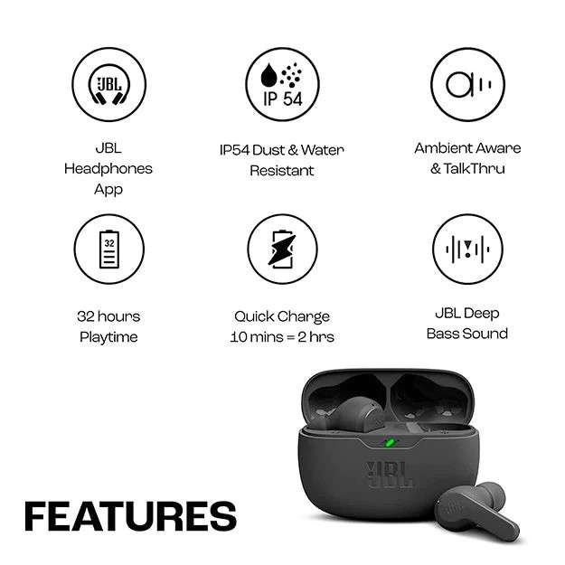 JBL Harman- Wave Beam- Wireless Bluetooth Earbuds