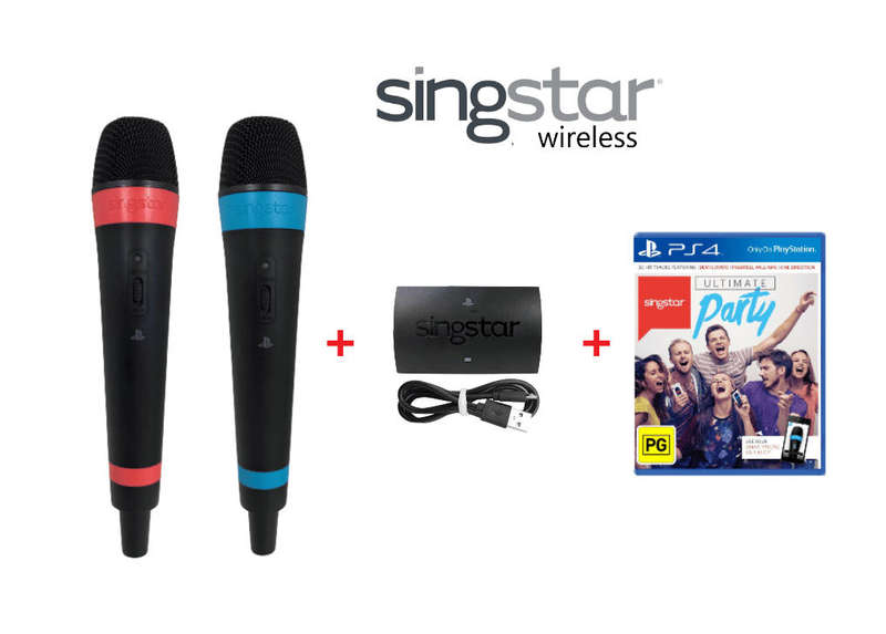ps4/ ps3 Singstar Ultimate Party with 2X WIRELESS SINGSTAR MICROPHONES