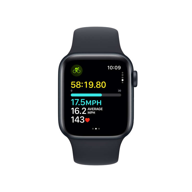 Apple watch se 2nd gen- model s2724 - gps plus cellular 44mm - midnight  with sport band - Large