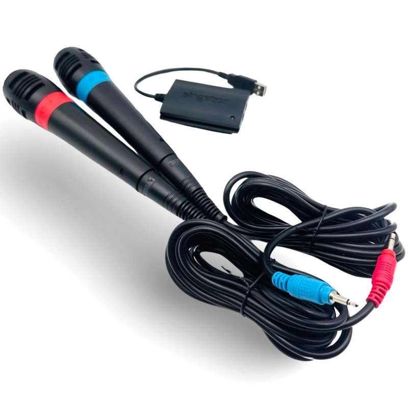 ps2/ ps3 Singstar Wired Mics 1X PS2 GAME BUNDLE -Singstar 80's