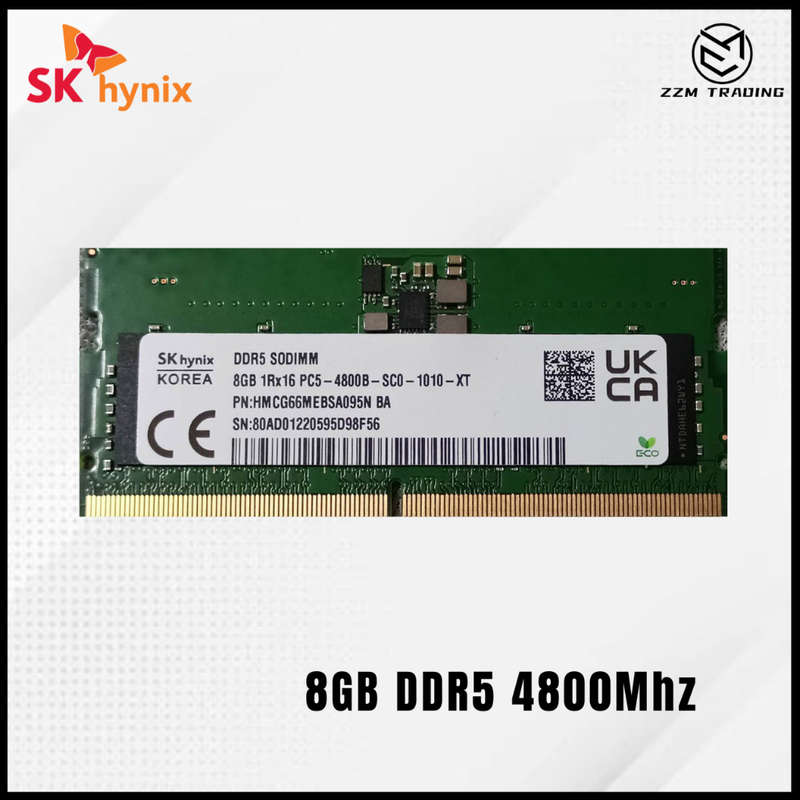 S K hynix 8gb 1Rx16 pc5-4800B -sc-1010-xt ddr5 Ram- laptop ram