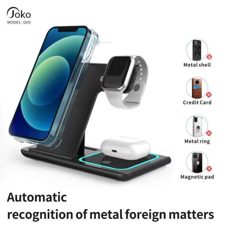 3-in-1 Multi function wireless charger station - konfulon 15w - q09 269