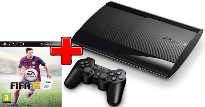 Ps3 super slim console 12gb With fifa 15 - 1 x controller and cables