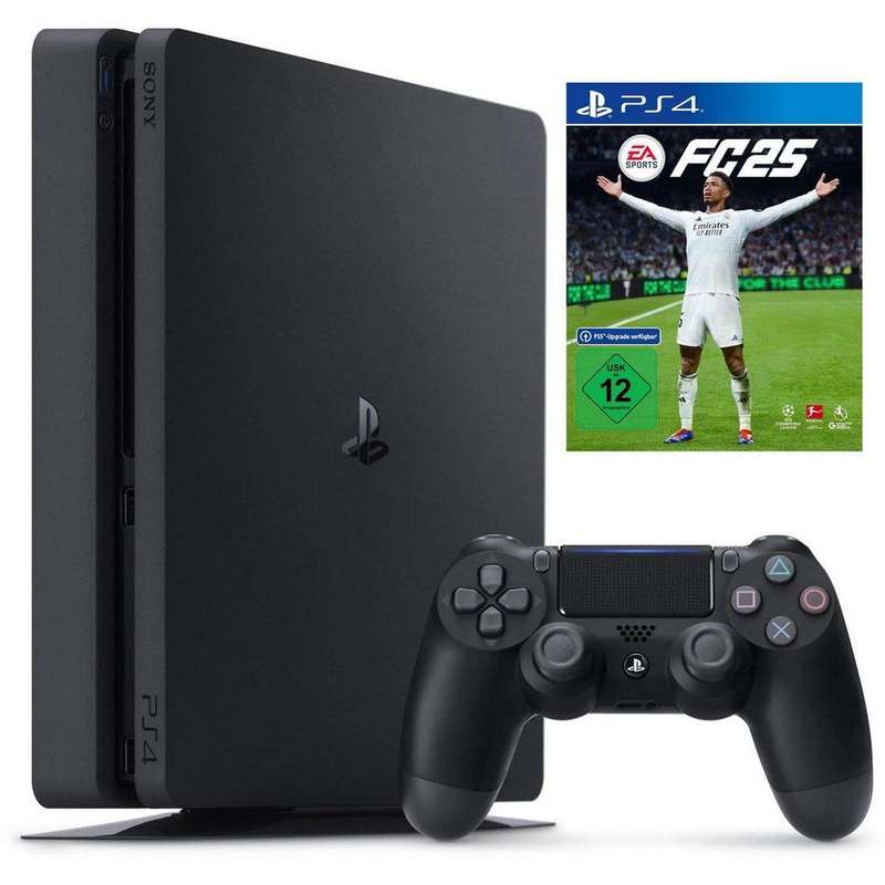 PlayStation 4 Slim Console 500GB with HDR, Fifa 25 - 1 Controller & Cables- boxed
