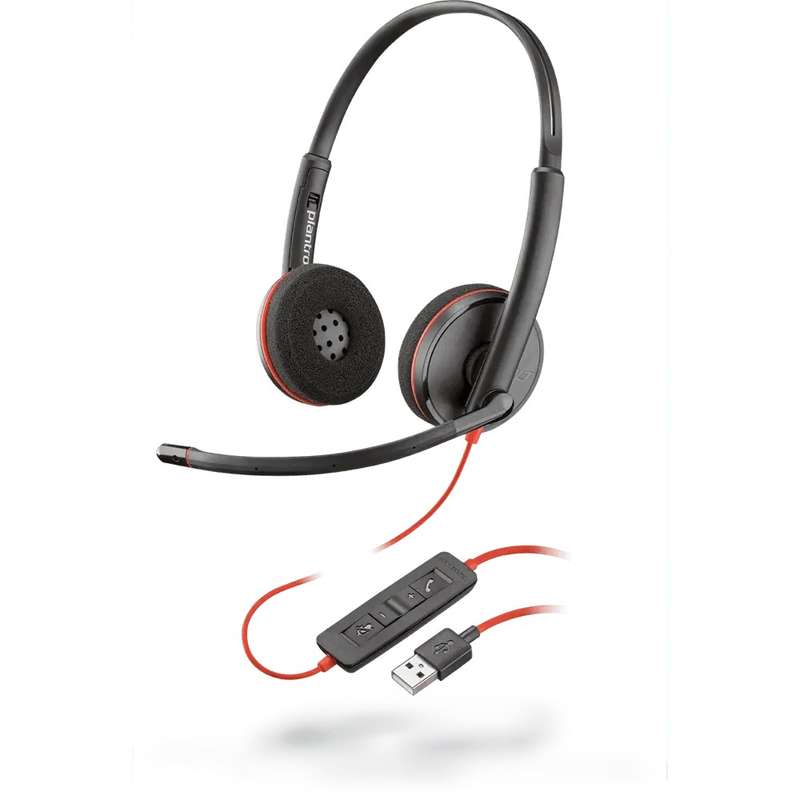 Plantronics - blackwire c3220 - wired dual ear stereo headset with boom mic - Usb-A