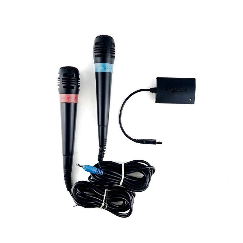 ps2/ ps3 Singstar Wired Mics 1X PS2 GAME BUNDLE -Singstar 80's