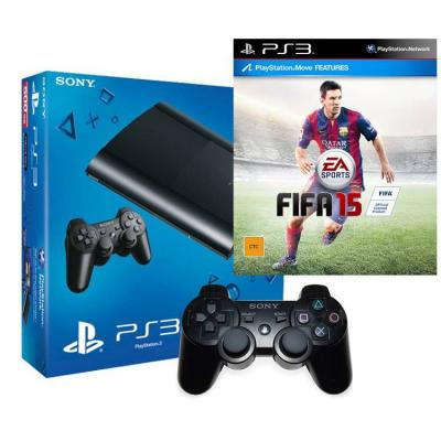 Ps3 super slim console 12gb With fifa 15 - 1 x controller and cables