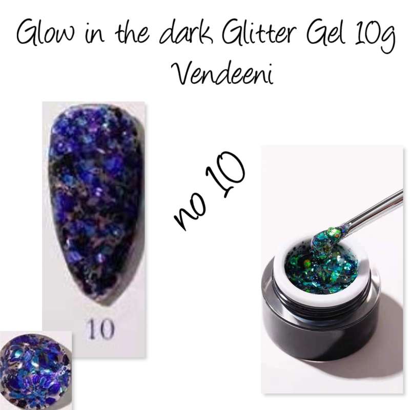 Glow in the dark Glitter Gel 10g  no 10