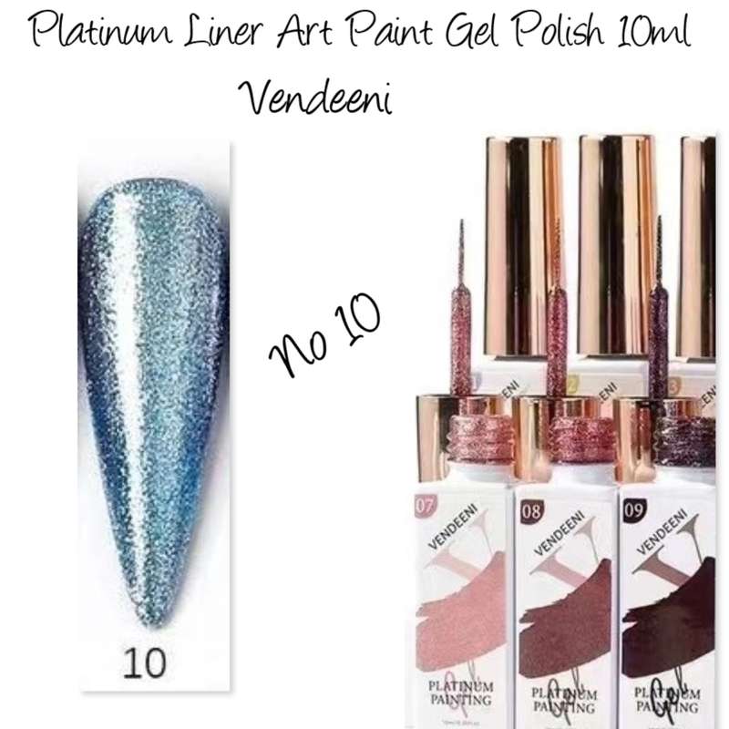Vendeeni Platinum Liner Art Paint Gel Polish 10ml  no 10
