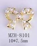 Bowtie Alloy Nail Rhinestone 5pcs - MZH-8101