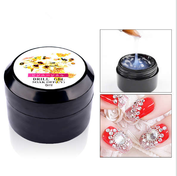 Nail Art Rhinestone Glue Transparent DIY Sticky Lasting UV Gel Jewelry Stuck Drill Glue Decoration T