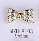 Bowtie Alloy Nail Rhinestone 5pcs - MZH-8103