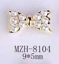 Bowtie Alloy Nail Rhinestone 5pcs - MZH-8104