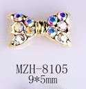 Bowtie Alloy Nail Rhinestone 5pcs - MZH-8105