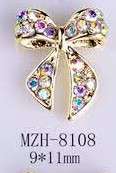 Bowtie Alloy Nail Rhinestone 5pcs - MZH-8108