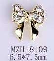 Bowtie Alloy Nail Rhinestone 5pcs - MZH-8109