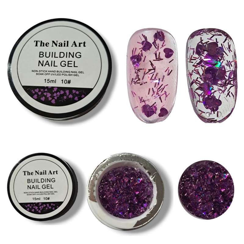 Non-stick Glitter builder gel 15ml - Message number