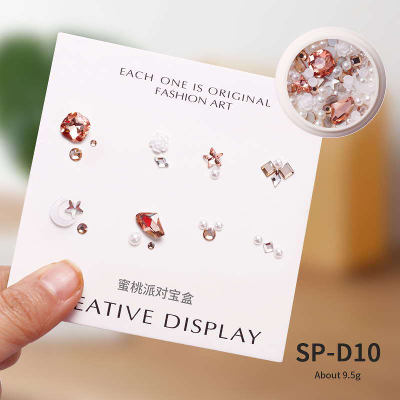 6 Grids Rhinestone Nail Decoration-  SP-D010