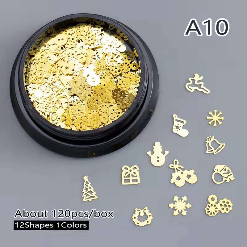 Black Pot 4 shapes Nail Art 120pcs number 10