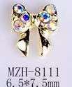 Bowtie Alloy Nail Rhinestone 5pcs - MZH-8111