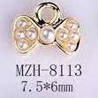 Bowtie Alloy Nail Rhinestone 5pcs - MZH-8113