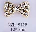 Bowtie Alloy Nail Rhinestone 5pcs - MZH-8115