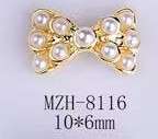 Bowtie Alloy Nail Rhinestone 5pcs - MZH-8116