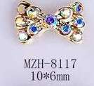 Bowtie Alloy Nail Rhinestone 5pcs - MZH-8117