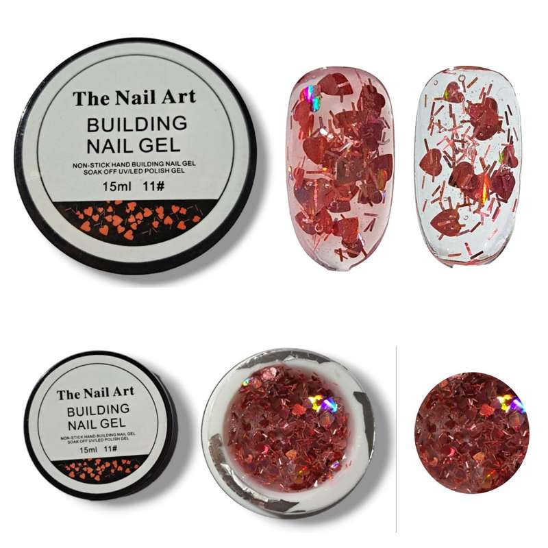 Non-stick Glitter builder gel 15ml - Message number
