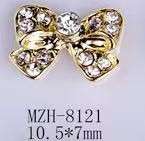 Bowtie Alloy Nail Rhinestone 5pcs - MZH-8121