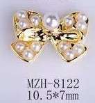 Bowtie Alloy Nail Rhinestone 5pcs - MZH-8122