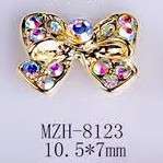 Bowtie Alloy Nail Rhinestone 5pcs - MZH-8123