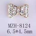 Bowtie Alloy Nail Rhinestone 5pcs - MZH-8124
