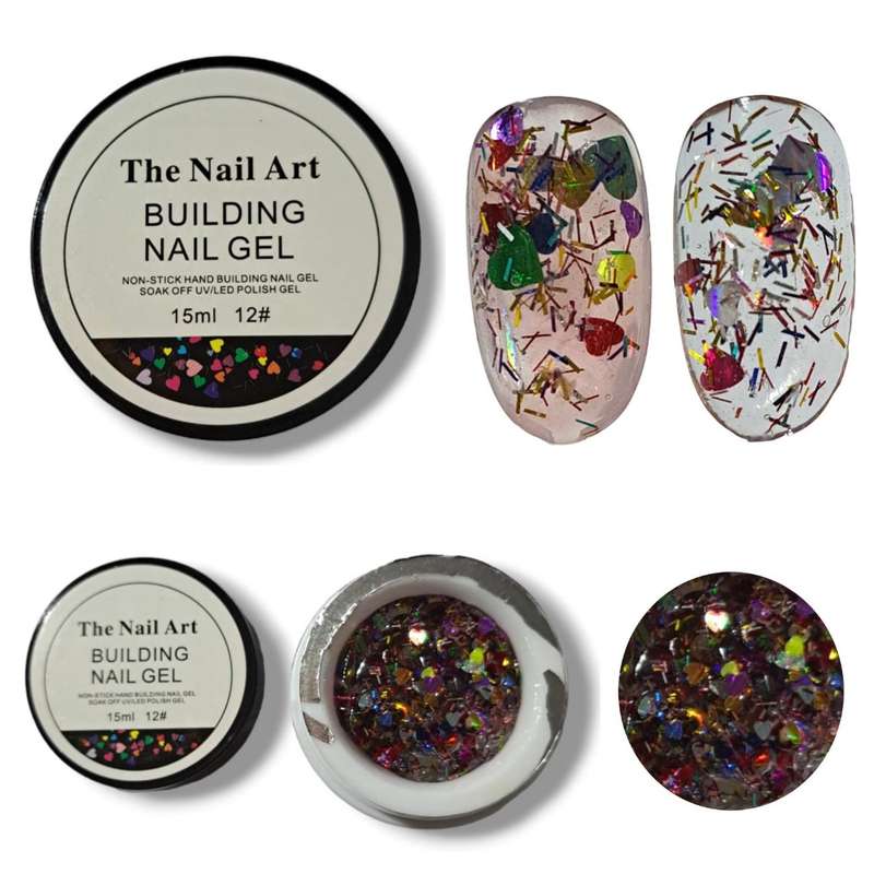 Non-stick Glitter builder gel 15ml - Message number
