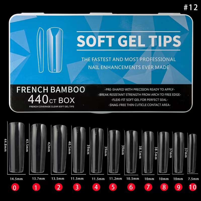 Soft Gel Tips  French Bamboo - 440pcs