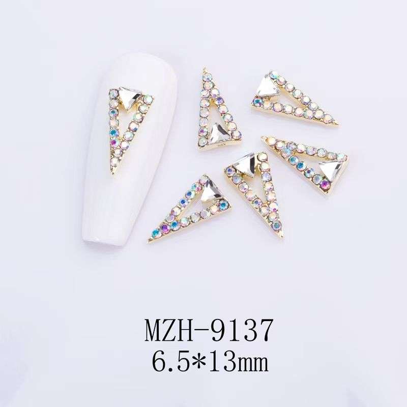 Pearl Triangle Diamonds Rhinestone 5pcs-  MZH-9137