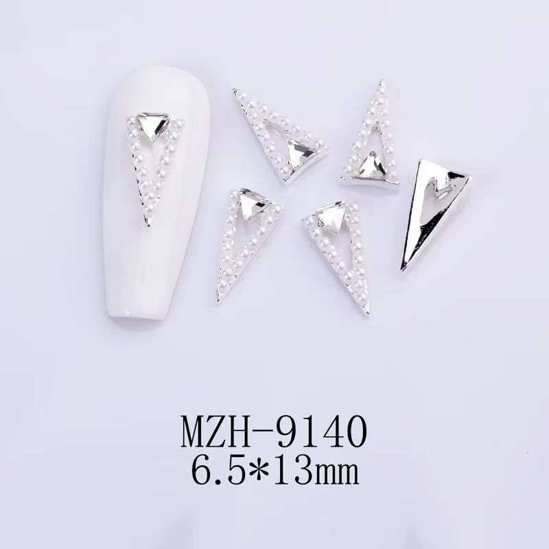 Pearl Triangle Diamonds Rhinestone 5pcs-  MZH-9140