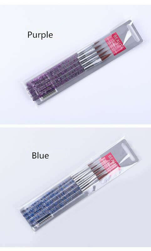 5pcs Acrylic Brush - Blue/Purple
