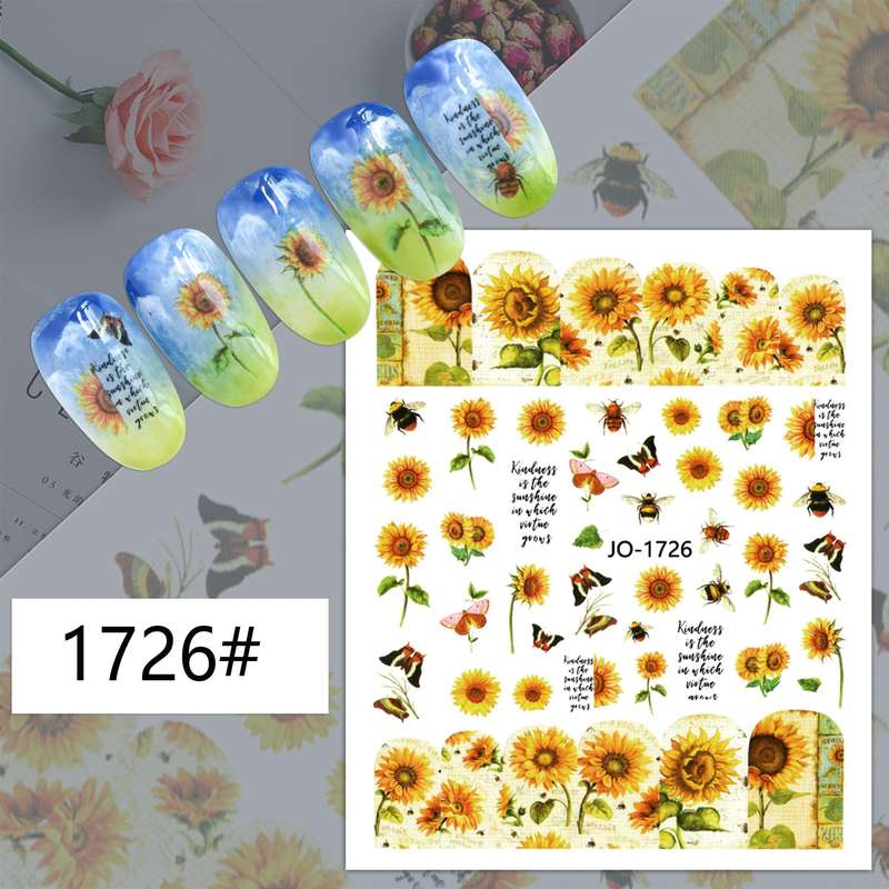 TNA Sunflower Nail Sticker 8*10cm  JO-1726