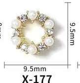 BTX Alloy Nail Rhinestones 5pcs -  X-177