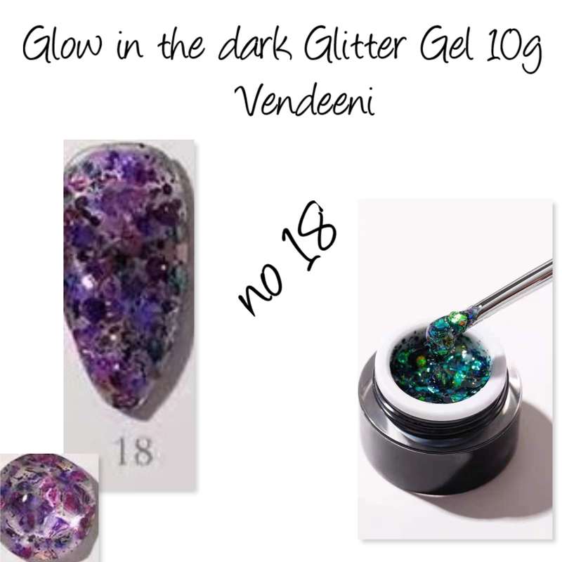 Glow in the dark Glitter Gel 10g  no 18