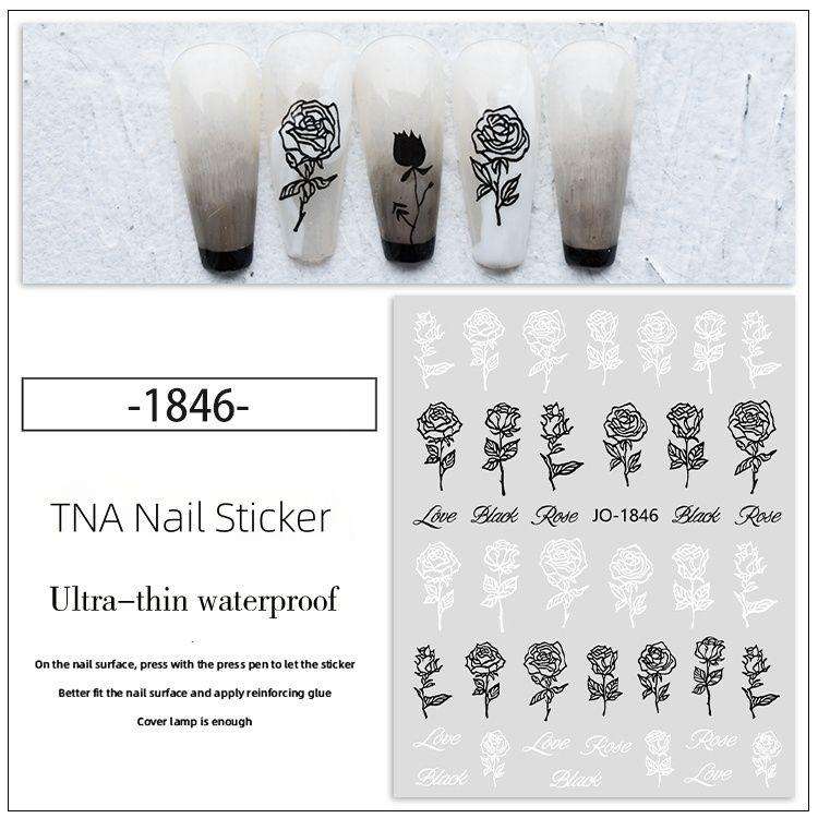 TNA Rose Nail Sticker JO1845-1850 8*10cm -JO-1846